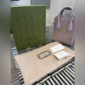 Authentic Gucci Purple and Beige mini jumbo GG canvas CrossbodyRetails$2500